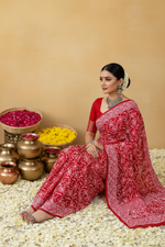 Load image into Gallery viewer, Gulzar Heavy Work Georgette Chikankari Saree
