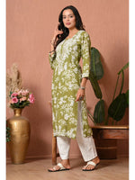 Load image into Gallery viewer, Aadat Mulmul Straight Chikankari Kurti