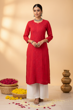 Load image into Gallery viewer, Gulposh Rose Pannel Viscose Kurti