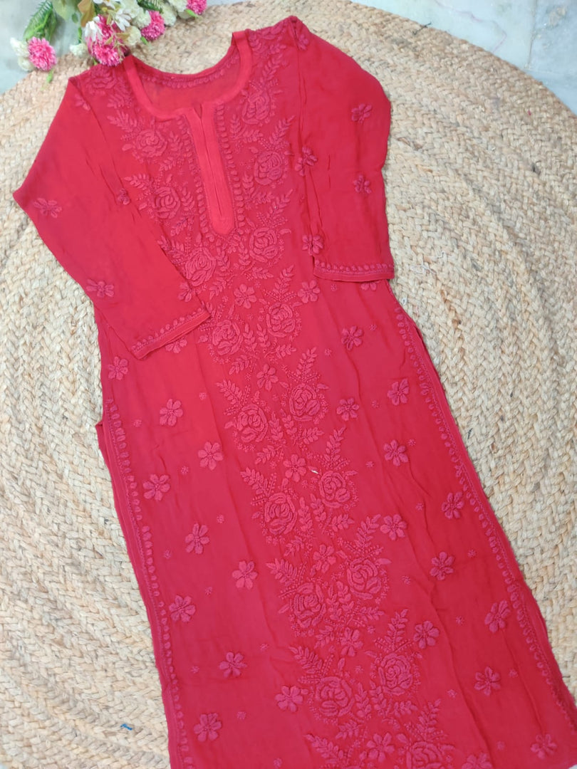 Gulposh Rose Pannel Viscose Kurti