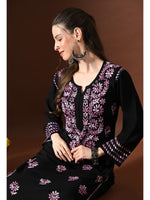 Load image into Gallery viewer, Mahira Rayon Duel Thread Chikankari Kurti