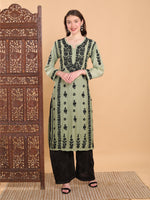 Load image into Gallery viewer, Pratha 3D Chikankari Muslin Kurta-The Lucknowi Chikan
