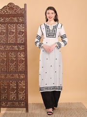 Adila Muslin Designer Chikankari Kurti