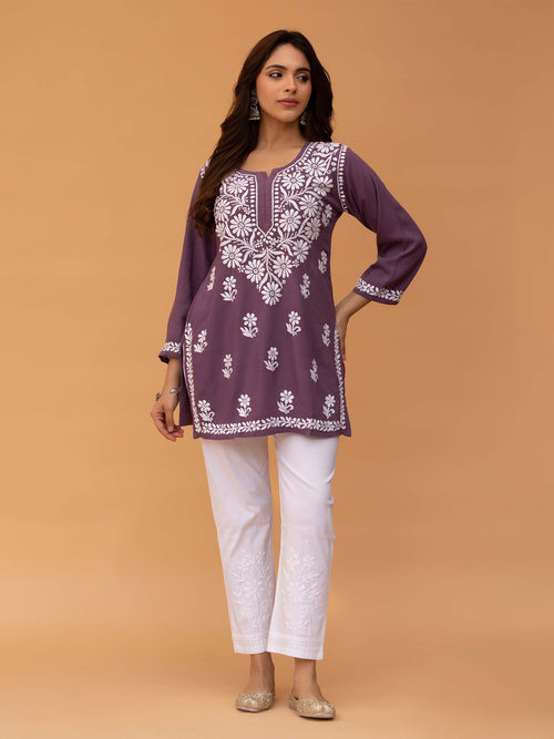 Aabha Premium Modal Chikankari Top