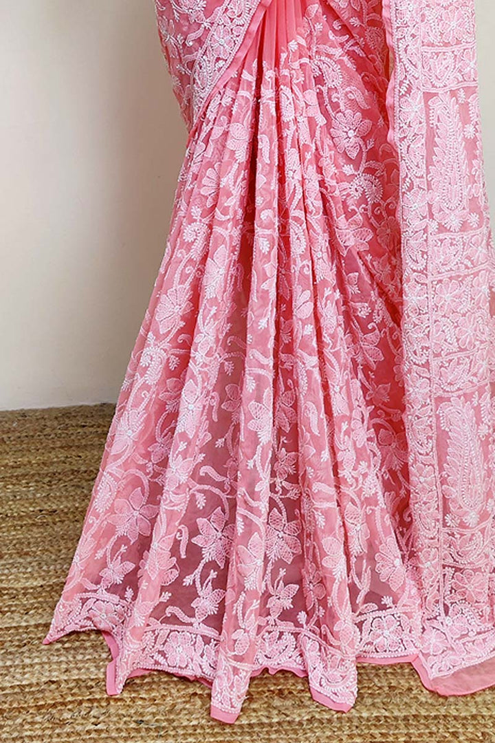 Gulzar Full Jaal Chikankari Saree