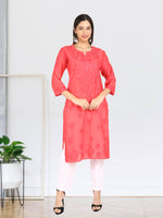 Load image into Gallery viewer, Kyra Chanderi Cotton Chikankari Kurti
