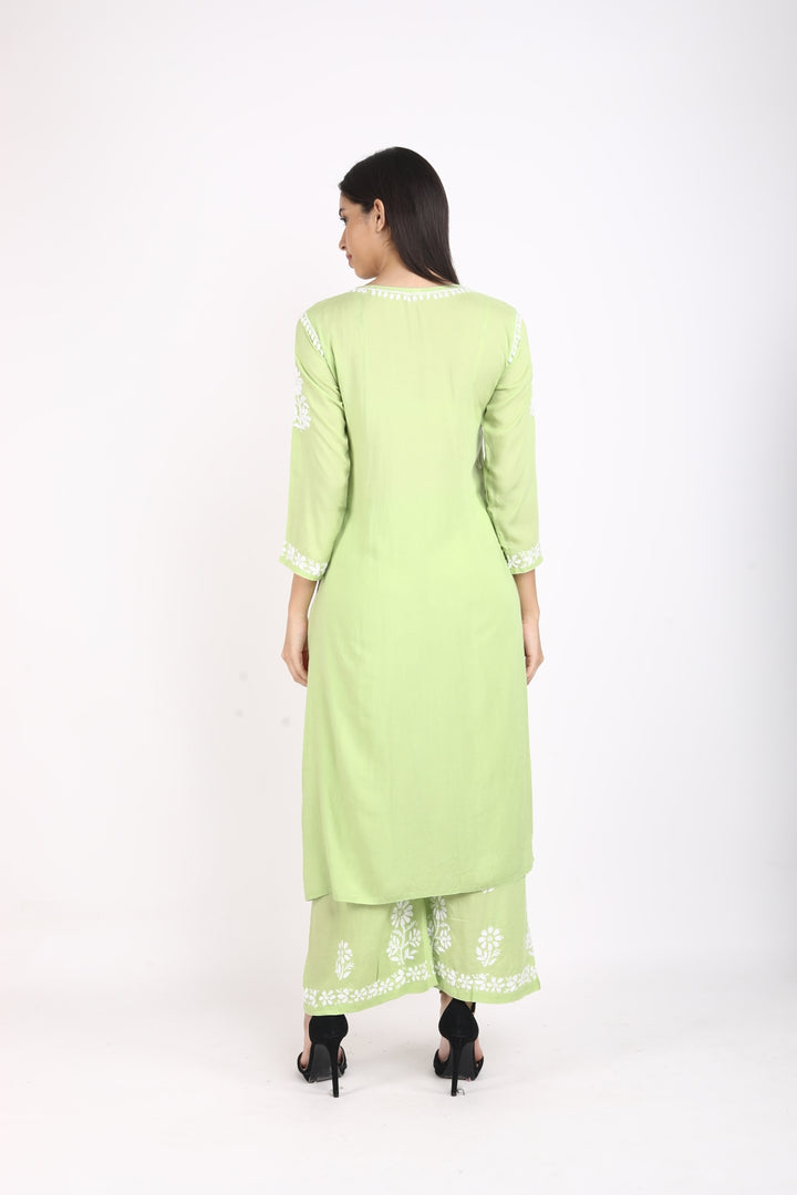 Lali Modal Chikankari Kurti Set