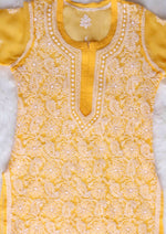 Load image into Gallery viewer, Zara Styled Georgette Chikankari Kurti With White Sharara
