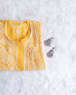 Load image into Gallery viewer, Zara Styled Georgette Chikankari Kurti With White Sharara
