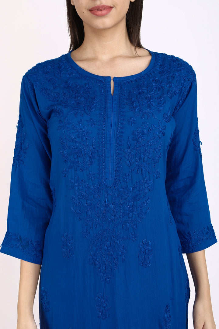 Palak Modal Dyed Premium Chikankari Kurti Set