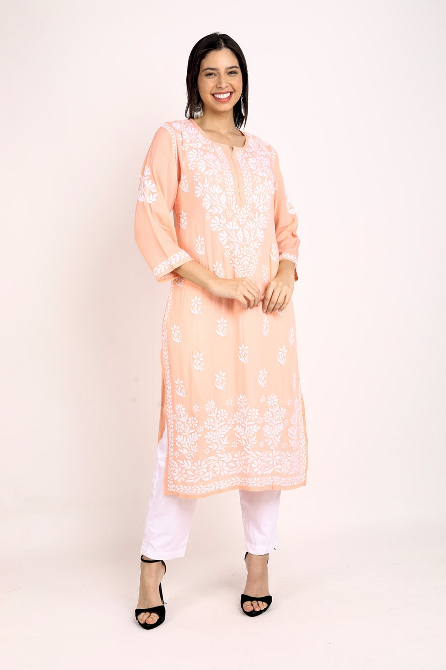 Hania Modal Chikankari Long Kurta