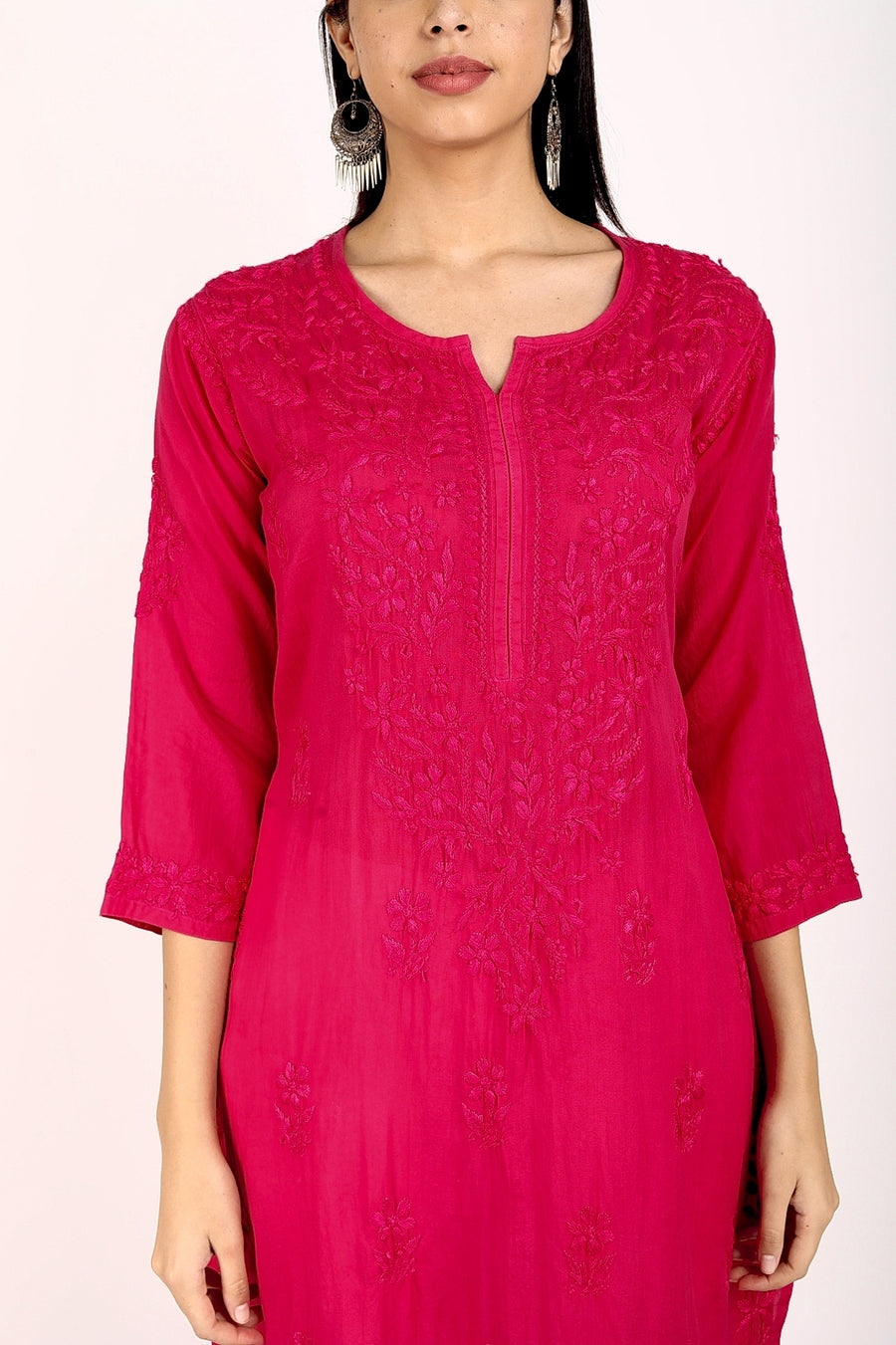 Jugni Modal Chikankari Straight Kurta