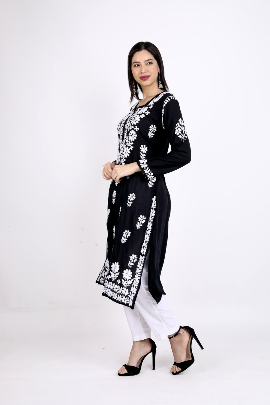 Bela Premium Modal Chikankari Long Kurti