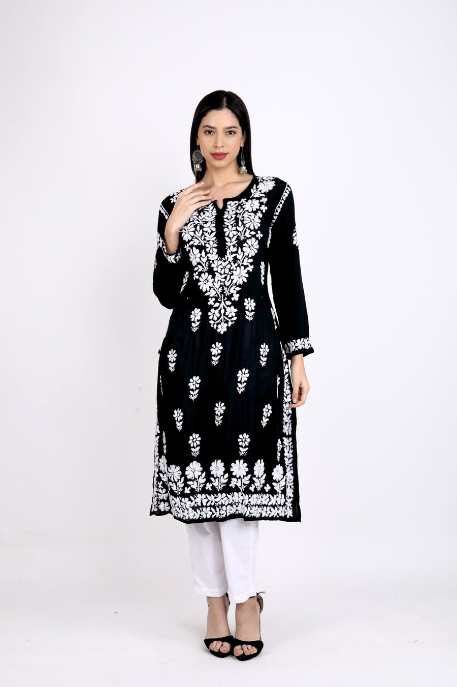 Bela Premium Modal Chikankari Long Kurti