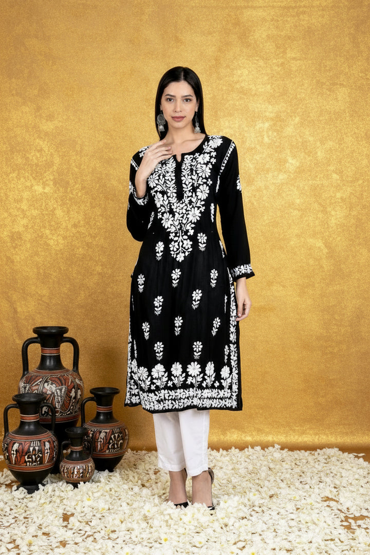 Bela Premium Modal Chikankari Kurti-The Lucknowi Chikan