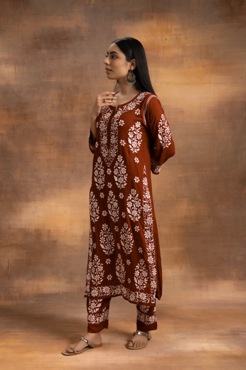 Mohini Modal Chikankari Kurti Set