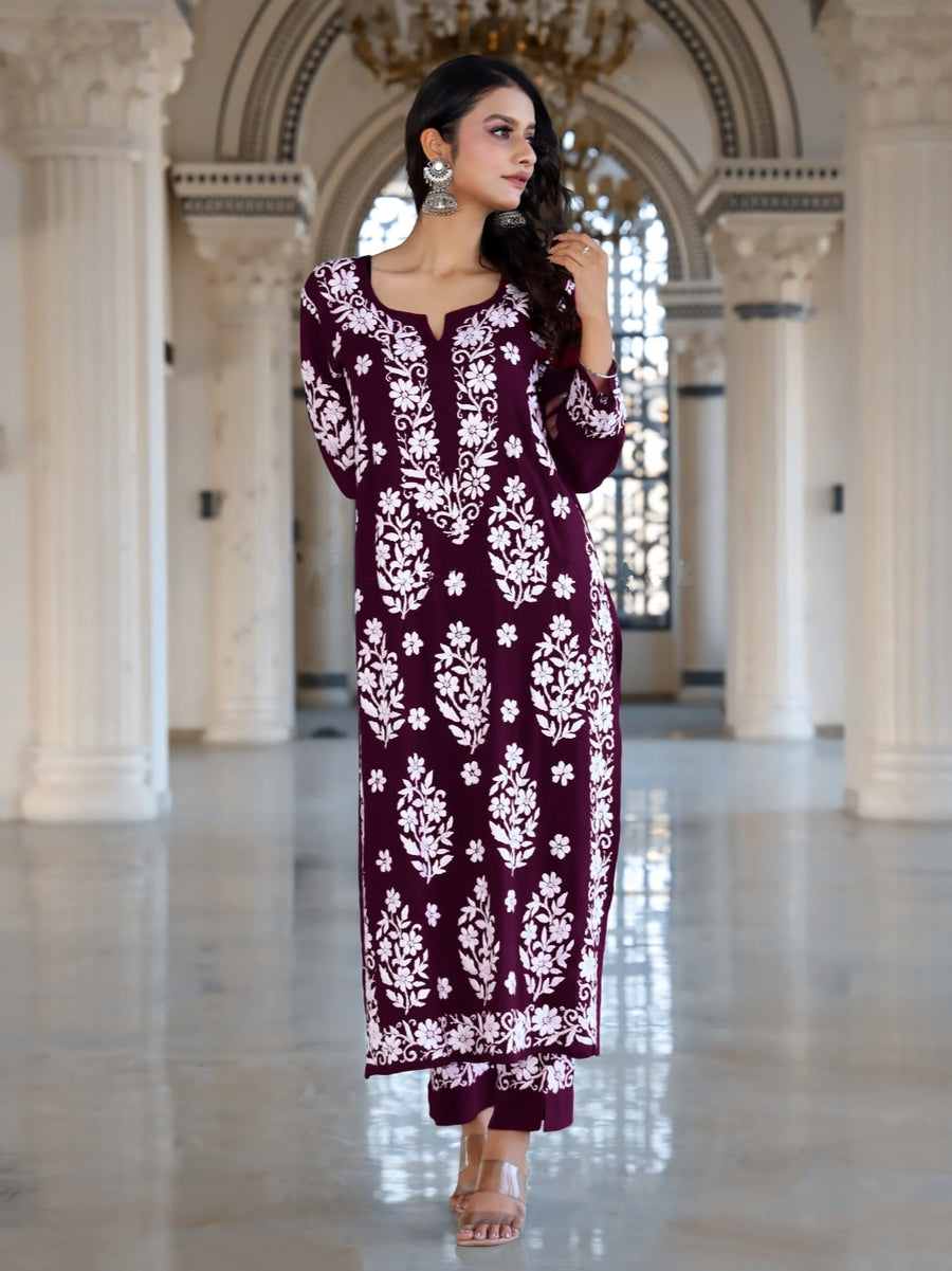 Mohini Modal Chikankari Kurti Set