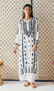 Pratha 3D Chikankari Muslin Kurta