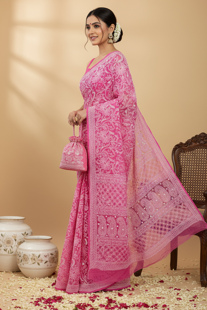 Gulzar Full Jaal Chikankari Saree