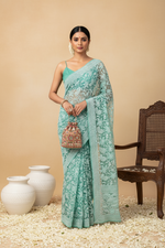 Load image into Gallery viewer, Gulzar Full Jaal Chikankari Saree