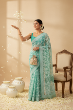 Load image into Gallery viewer, Gulzar Full Jaal Chikankari Saree