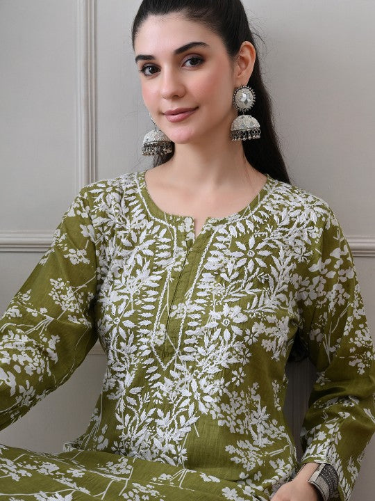 Chhaya Mul Chikankari Kurti Set