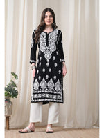 Load image into Gallery viewer, Dhara Modal Chikankari Straight Kurti