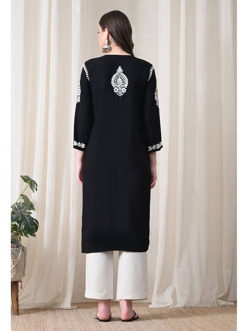 Dhara Modal Chikankari Straight Kurti