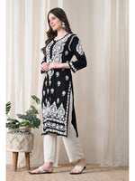 Load image into Gallery viewer, Dhara Modal Chikankari Straight Kurti