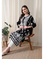 Load image into Gallery viewer, Dhara Modal Chikankari Straight Kurti