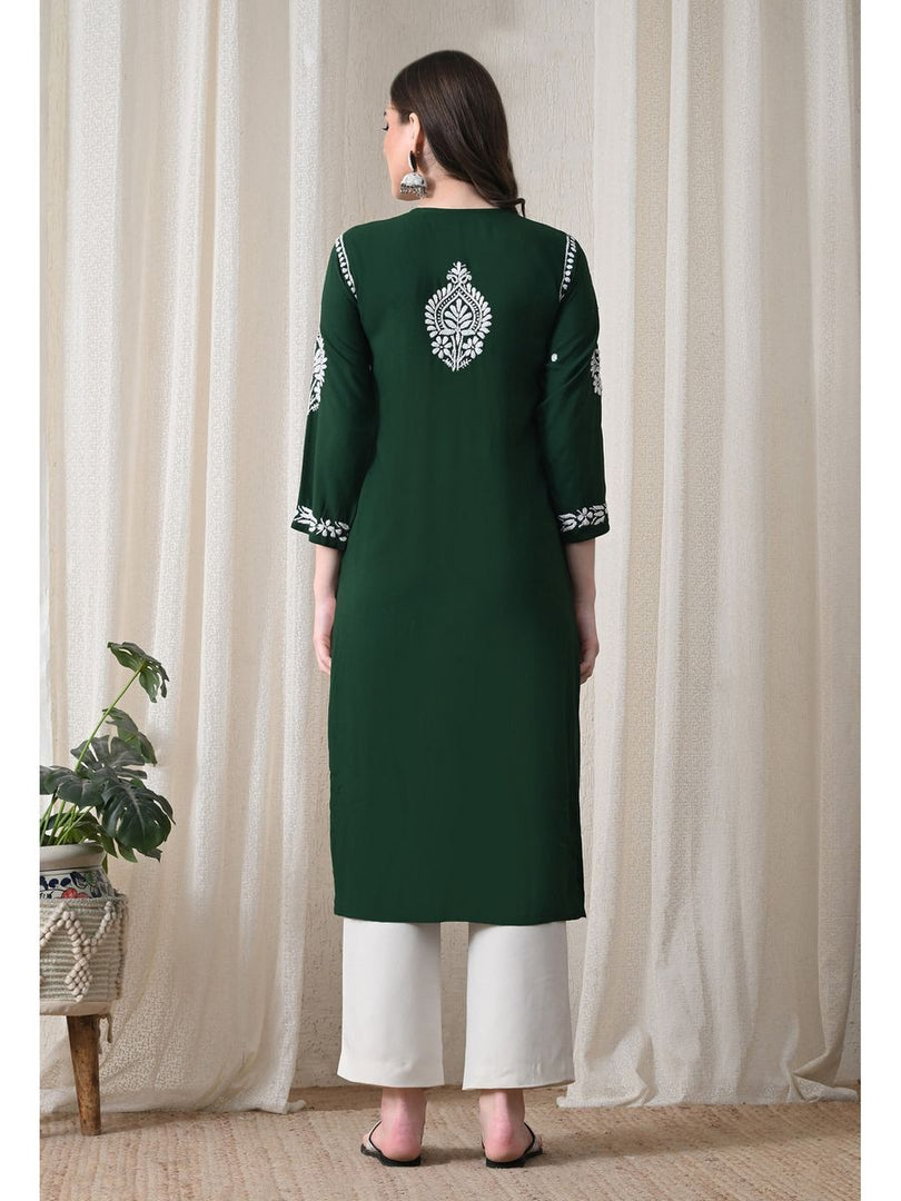 Dhara Modal Chikankari Straight Kurti