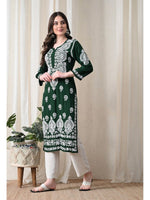 Load image into Gallery viewer, Dhara Modal Chikankari Straight Kurti