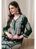 Load image into Gallery viewer, Dhara Modal Chikankari Straight Kurti