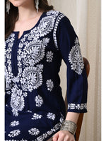 Load image into Gallery viewer, Dhara Modal Chikankari Straight Kurti