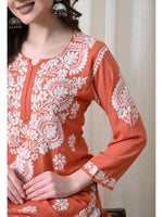 Load image into Gallery viewer, Dhara Modal Chikankari Straight Kurti
