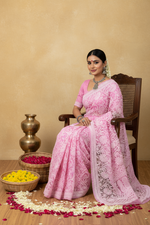 Load image into Gallery viewer, Gulzar Heavy Work Georgette Chikankari Saree

