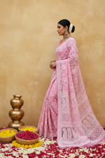 Load image into Gallery viewer, Gulzar Heavy Work Georgette Chikankari Saree
