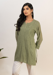 Tarai Viscose Short Chikankari Kurti