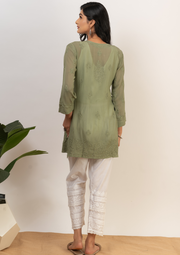 Tarai Viscose Short Chikankari Kurti