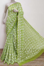 Tepchi work chikankari saree