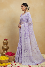 Load image into Gallery viewer, Gulzar Heavy Work Georgette Chikankari Saree
