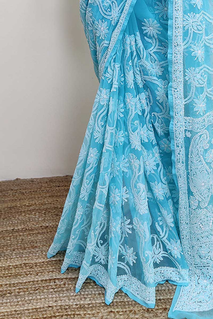 Gulzar Full Jaal Chikankari Saree
