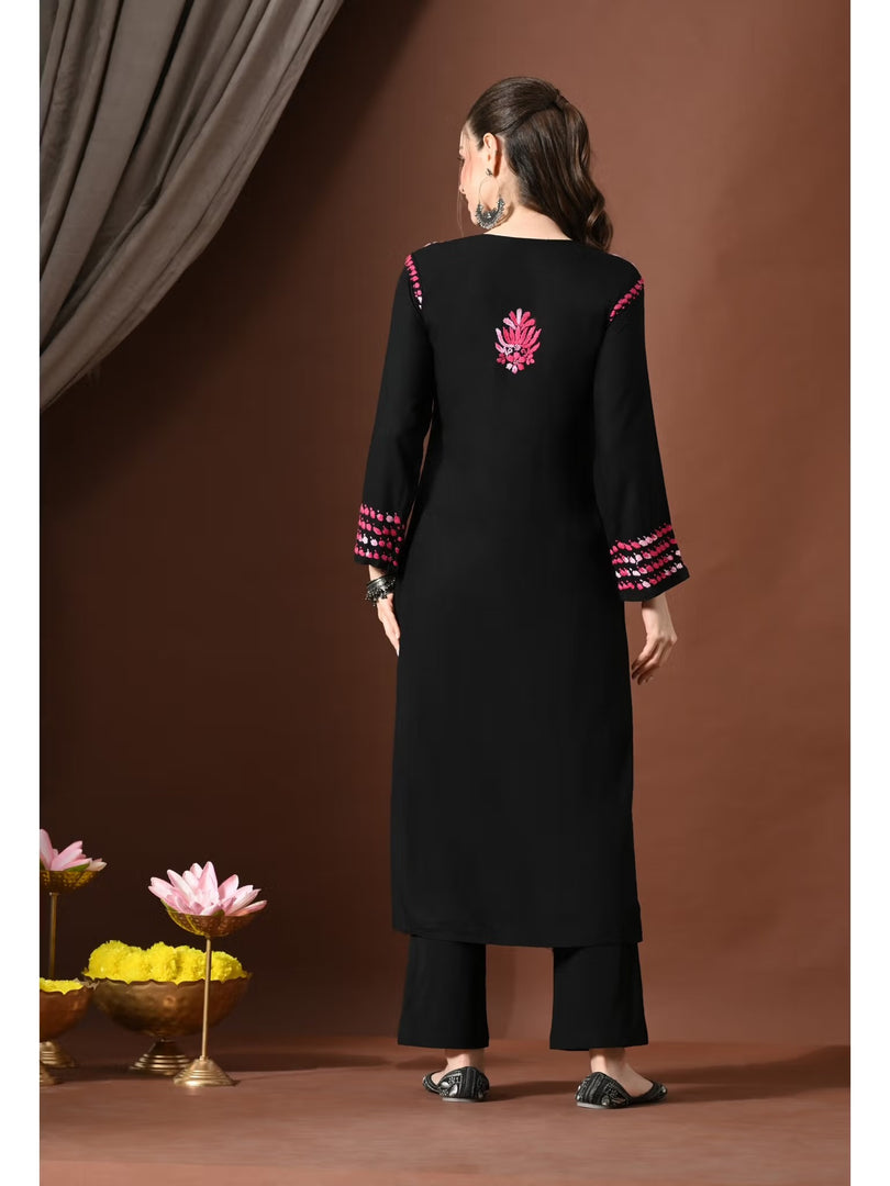 Mahira Rayon Duel Thread Chikankari Kurti