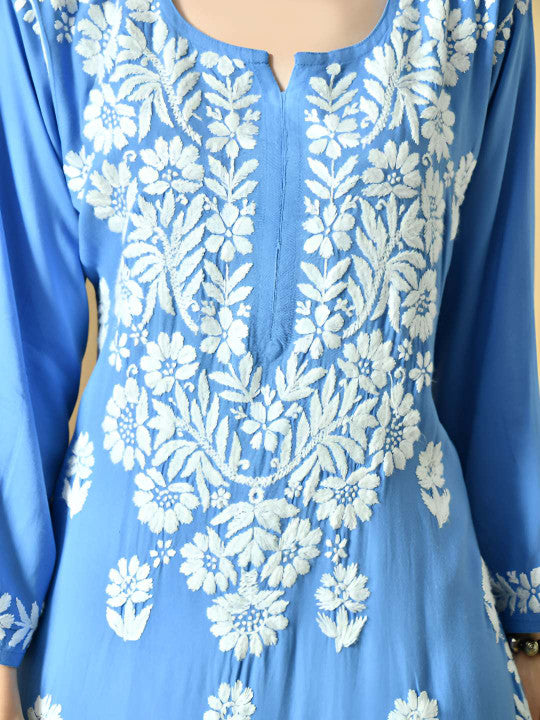 Daniya Modal Chikankari Kurti Set - The Lucknowi Chikan 