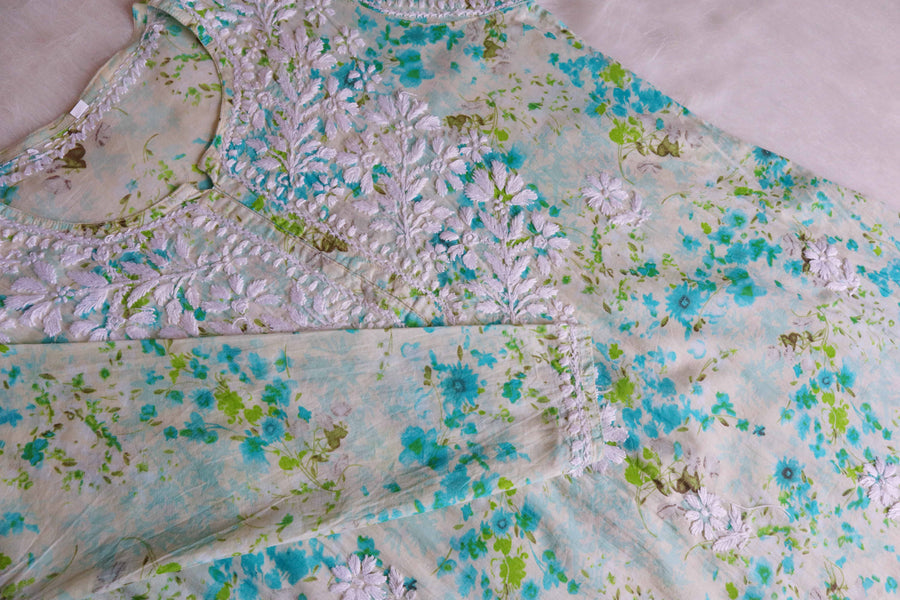 Sonu Kakkar Styled Mulmul Chikankari Kurta