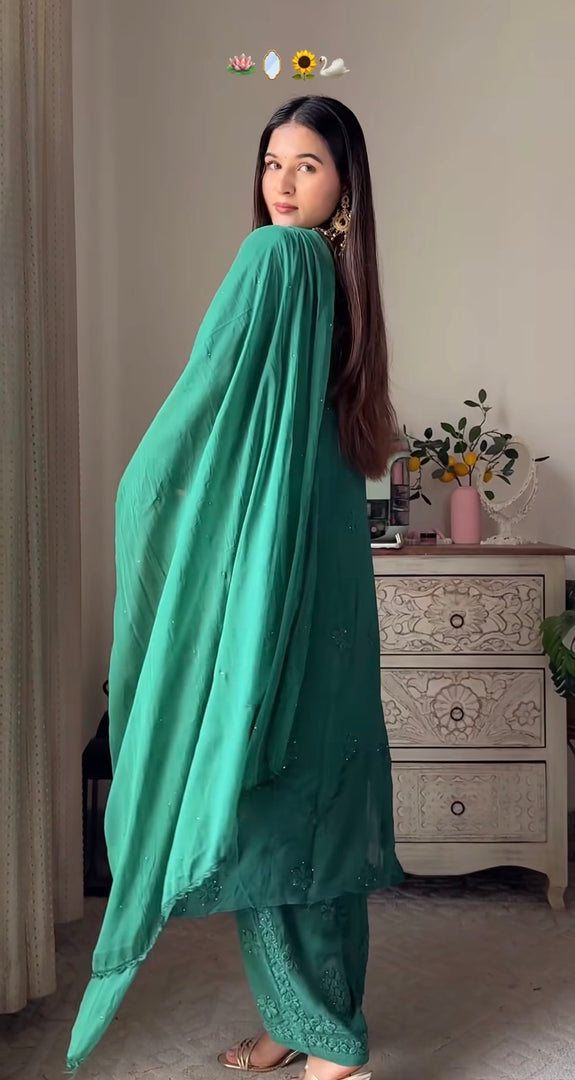 Surma Viscose 3D Chikankari Kurta Set
