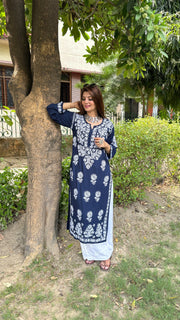 Mausam Modal Chikankari Straight Kurti