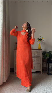 Nagma Premium Chikankari Mukaish Viscose Set