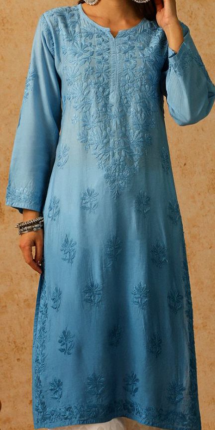 Adya Chanderi Chikankari Kurti