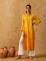 Load image into Gallery viewer, Adya Chanderi Chikankari Kurti